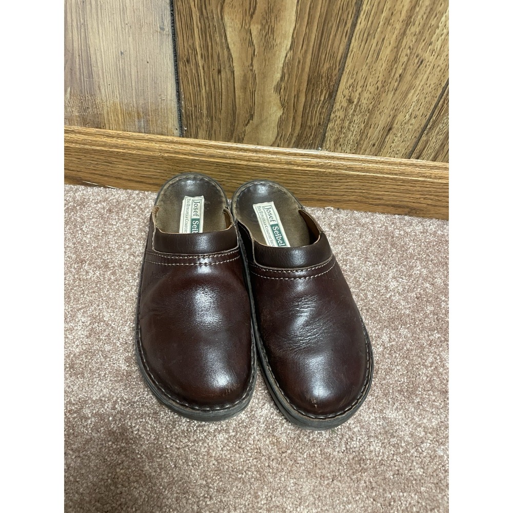 Josef Seibel Mens Mules Brown Slip On Leather size 41